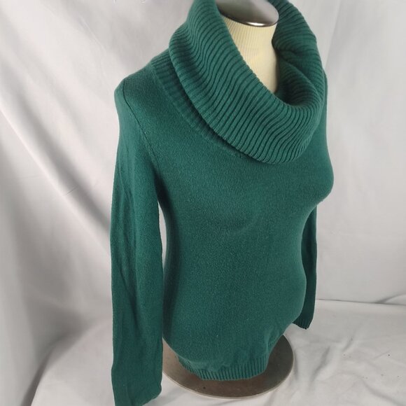 Gap Womens Cowl Neck Sweater Green Long Sleeve Wool Blend Sz Medium - Picture 3 of 5